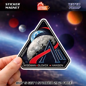 Naklejka Artemis II, naklejka retro NASA, naklejka z logo kosmosu, wodoodporny winyl, naklejka na laptopa i butelkę z wodą, prezent dla miłośników kosmosu