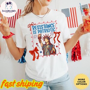 Widerstand ist britisch 4. von Juli Amerika Freiheitsstatue Shirt, Unabhängigkeitstag Shirt, Unabhängigkeitstag Vaterland USA T-Shirt