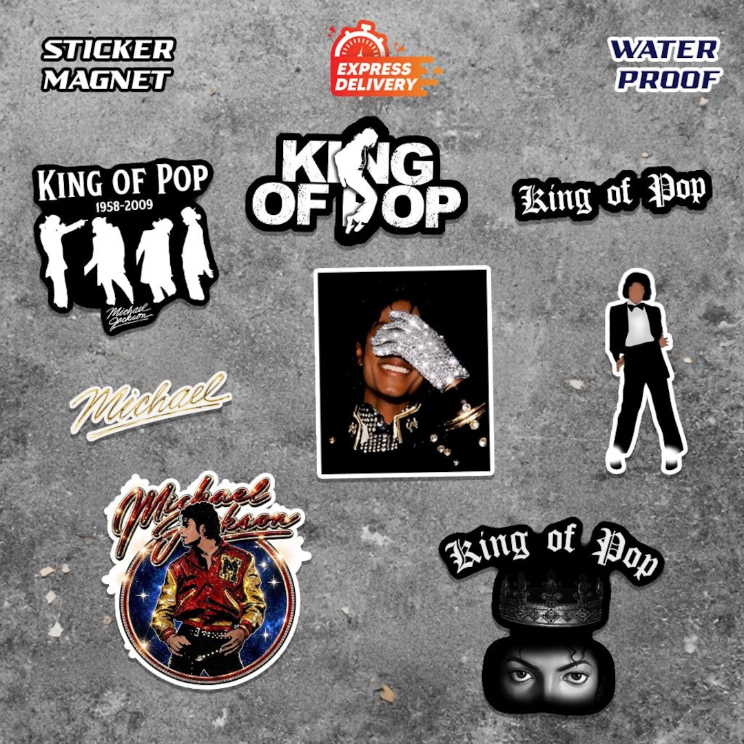 Michael Jackson Sticker Set, Sticker Vinyl, Waterproof, Gift for Fan ...