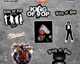 Michael Jackson Sticker Set, Sticker Vinyl, WaterProof, Gift for Fan, Music POP | 10pcs
