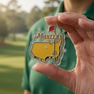 Pin's de golf en acrylique Masters 2026 - breloque en acrylique tournoi des Etats-Unis - souvenir de passionné de golf - pin's de parcours de golf Masters - cadeau pour golfeurs