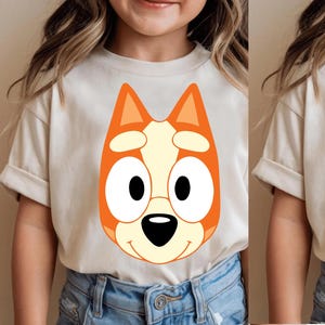 Blue Dog Face Shirt Toddler Birthday Shirt Blue Shirt Kids Blue Dog Shirt Birthday Shirt Big Cartoon Shirt Blue Fan gift Kid Trendy Tee