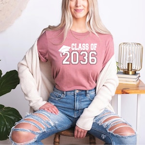 Class of 2036 Shirt, Grow With Me, 2036 Shirt, First Day of School, Class of 2036, Class Of 2036 Tee, Growing Up Shirt, Graduation Gift