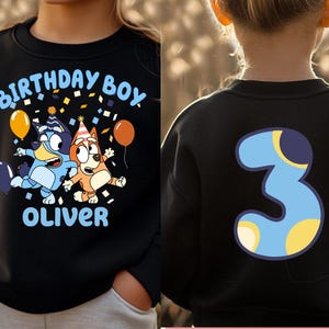 Blue Custom Birthday Shirt Toddler Blue Birthday Boy Shirt Personalized Birthday Boy Shirt Kid Shirt Birthday Shirt Two Sided Bday Party Boy