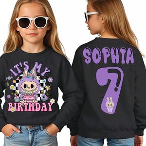 Labubu Birthday Shirt It&#39;s My Birthday Shirt Funny Birthday Shirt Labubu Inspired Shirt, Gift For Labubu Fans Custom Name Age Shirt Kawaii