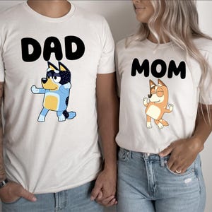 Blue Mom Dad Shirt Matching Family Shirt Blue Shirt Custom Name Shirt Grandma Grandpa Shirt Birthday Shirt Cartoon Tee Personalized Shirt