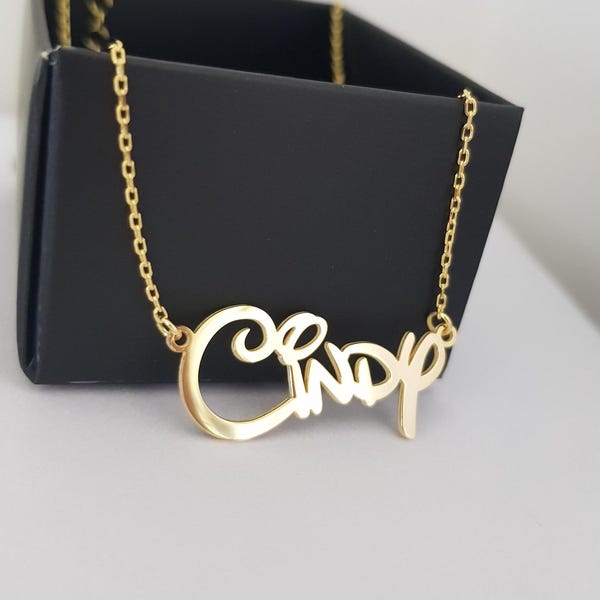 Disney Font  Necklace, Custom Name Necklace With Disney Font, Gold Name Necklace, Kids Nameplate, Disney Lover Gift