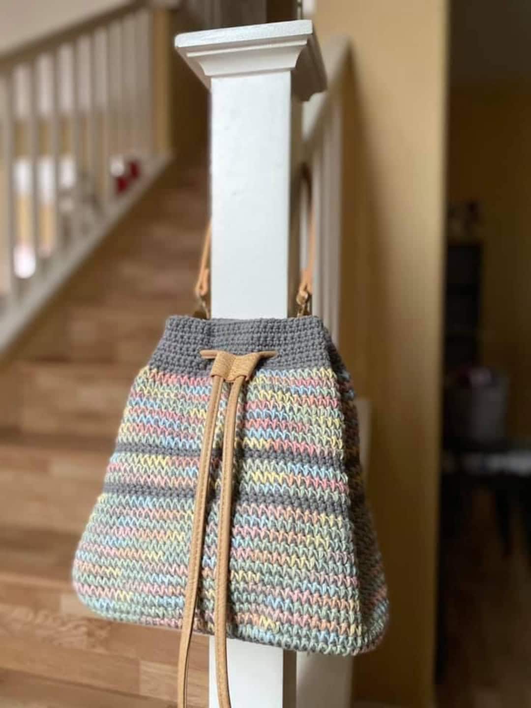 Laguna Crochet Bucket Bag Natural