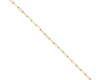 May include: A gold chain necklace with a classic link design. The chain is made of solid gold and has a polished finish.