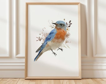 Kids Bird Watercolor Wall Art Forest Prints Floral Fall Autumn Artwork Childrens Animals Painting Enchanted Baby Nursery Woodland Play Room