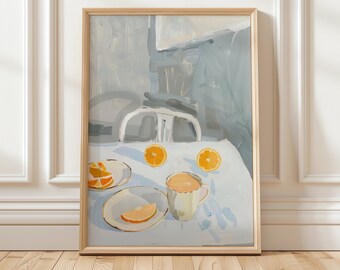 Eclectic Colorful Food Painting, Trendy Fresh Prints, Summer Vibes, Dopamine Wall Art, Maximalist Fruit Gallery, Kitchen Cafe Home Decor