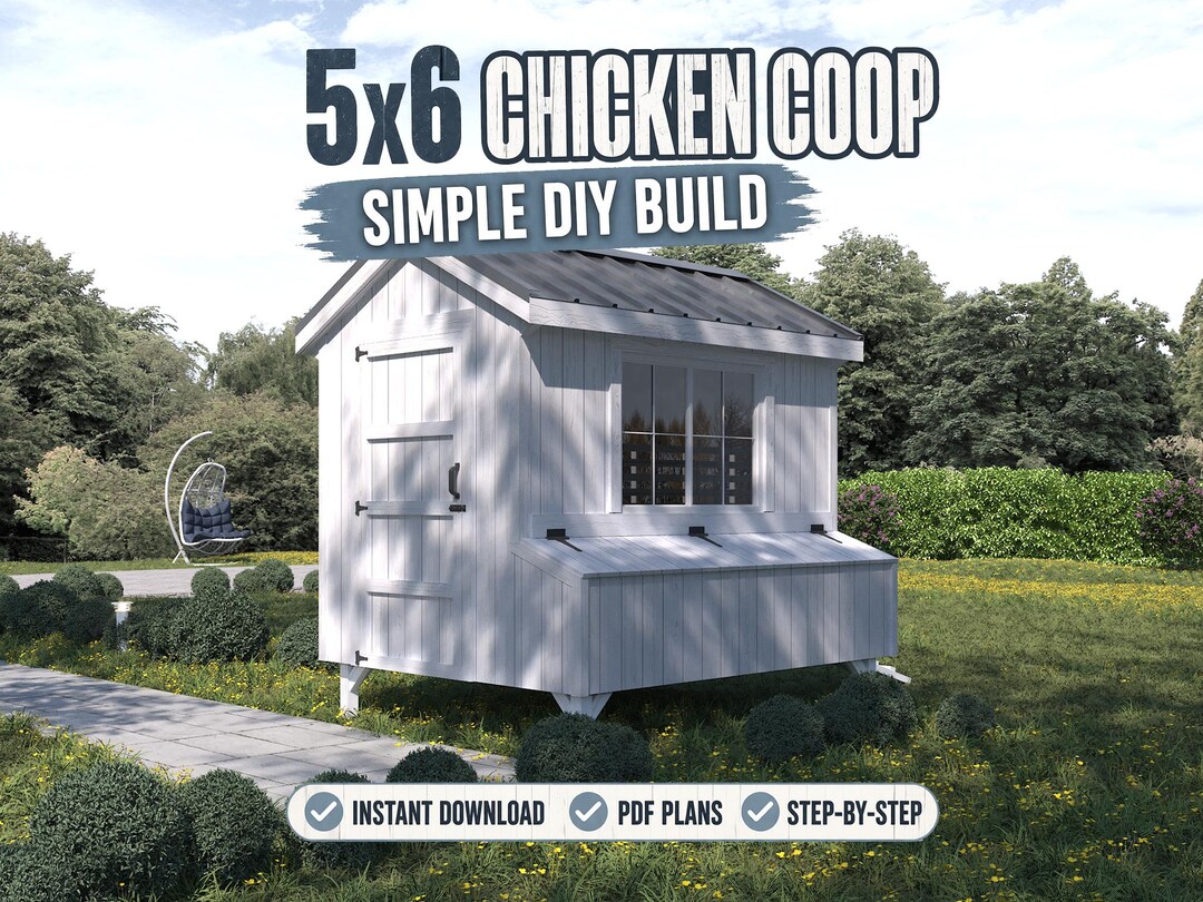 Chicken Coop Plans 5x6 | PDF DIY Backyard Poultry Shed - Etsy