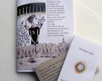 Zine de poésie collage mystique, codex illuminé d'étoiles, assemblé à la main