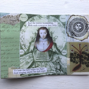 Fanzine collage fait main de 14 pages, Sorcières et apparitions imprimées et finies à la main