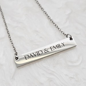 Custom Name Necklace, Personalized bar Silver Necklace, Custom Bar Necklace, Handwriting Necklace, Handwriting Jewelry gift for mom, Jewelry