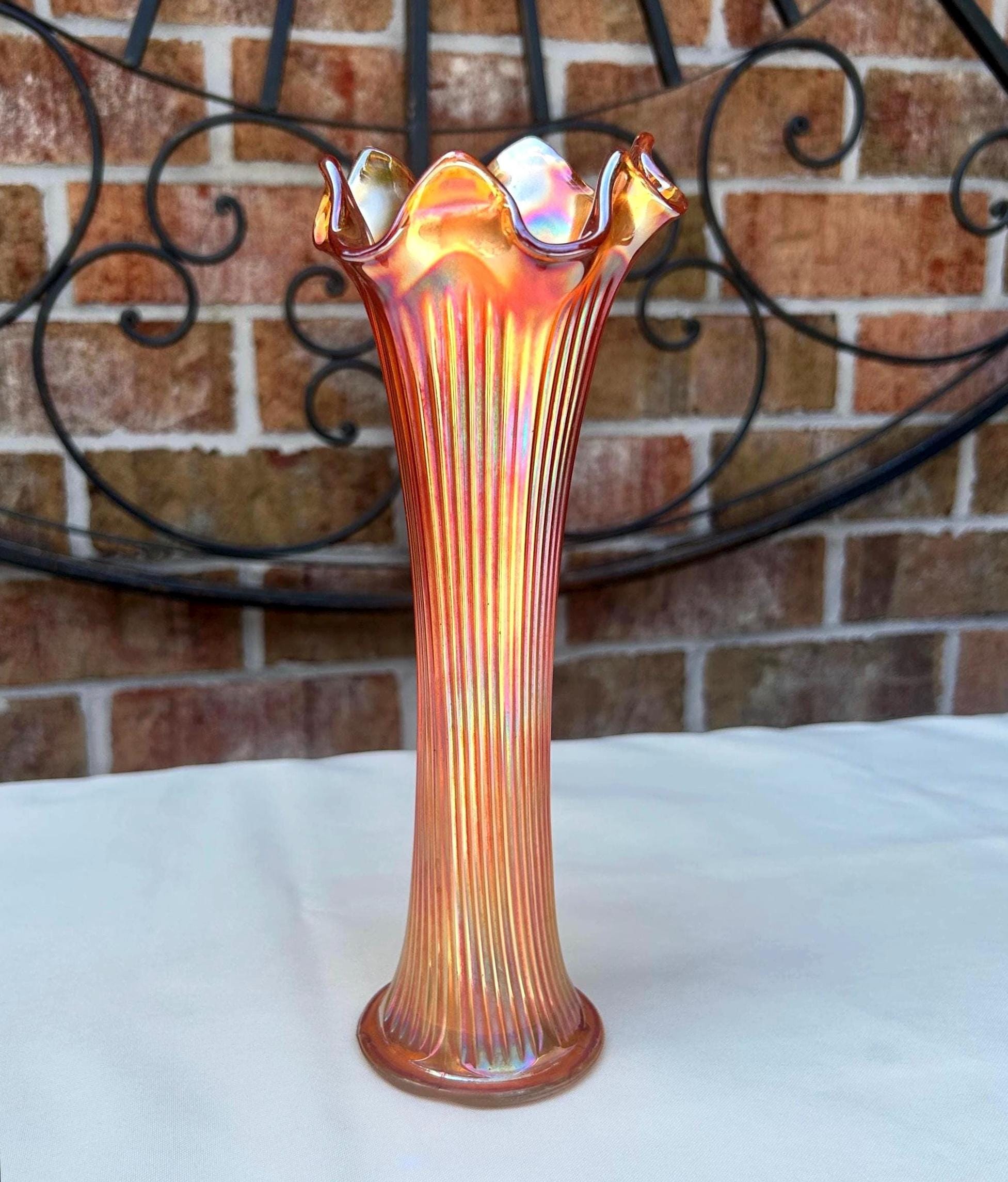 Carnival Glass Vase by Fenton - Etsy
