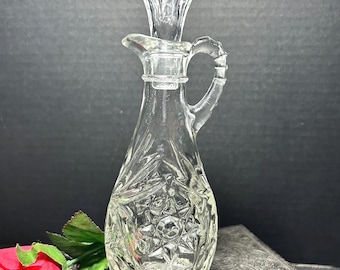 Vintage Anchor Hocking Star of David Cruet: Early American Prescut Glass, c.1940