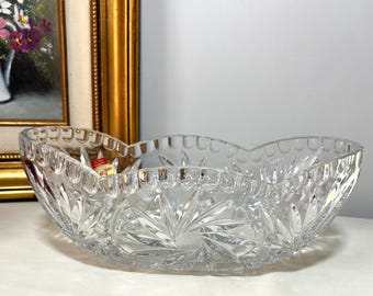 Vintage Anna Hütte Lead Crystal Bowl, West Germany Hand Cut Jardiniere