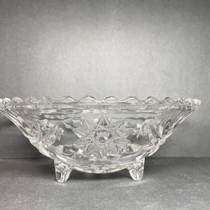 Vintage Anchor Hocking Star of David Small Serving Bowl: Early American Prescut Candy Dish
