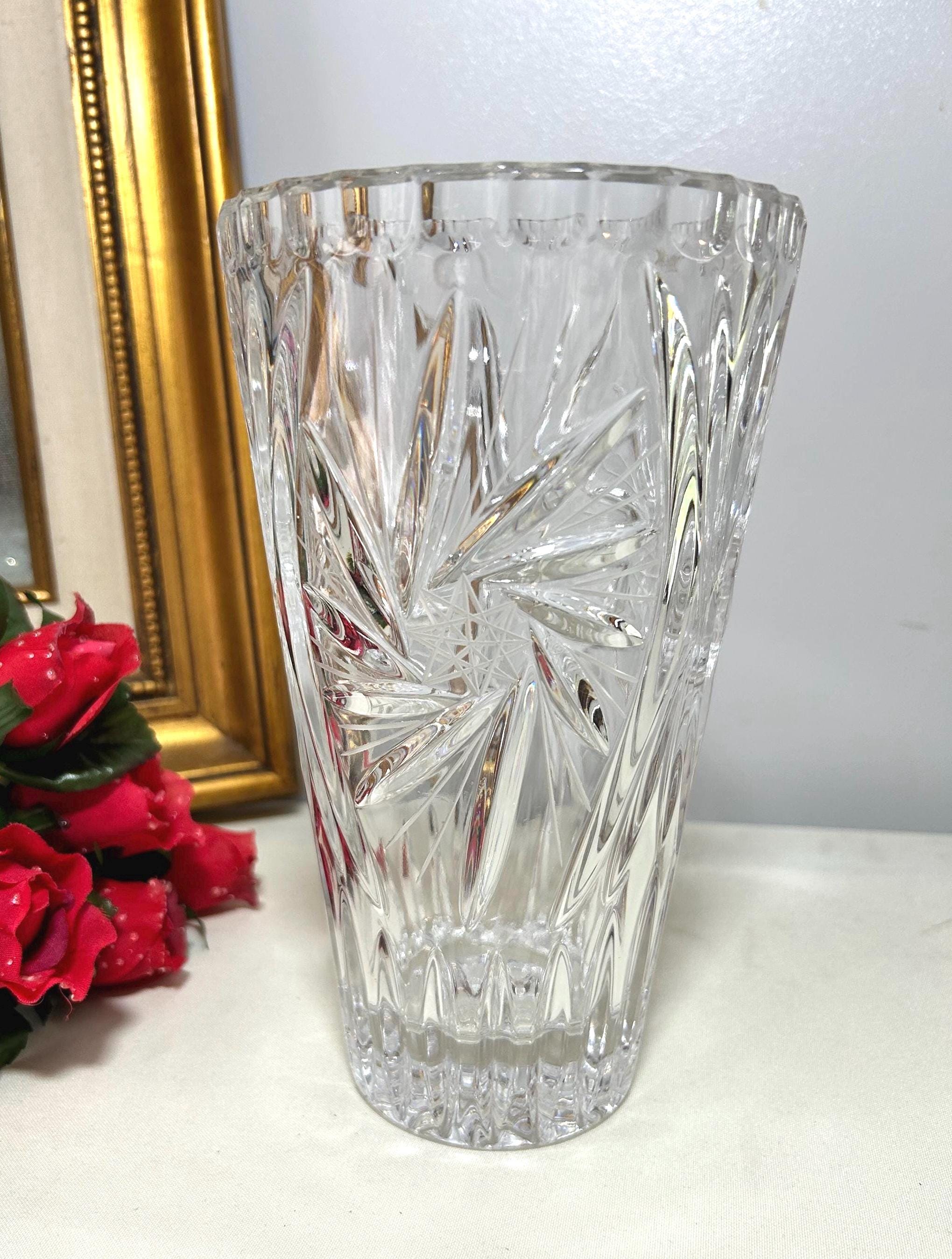 Pinwheel Crystal Vase Large - Etsy