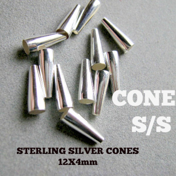 Cones STERLING SILVER SEAMLESS or Gold Filled 12X4mm or 1 25x7mm   yel hrt