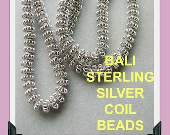 BEAD Bali Sterling Silver Coil Bead Spacer 10 or 25 Pieces loc-10