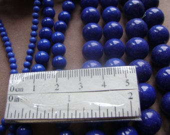 BEADS STONE 4 to 14MM Strand Sapphire Lapis Blue Round  BX rwb