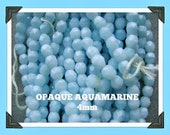 BEADS CZECH 4mm FACETED Opaque Aquamarine Round 50 beads Fire Polished 21