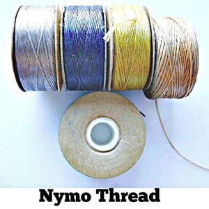 THREAD BEAD Nymo Nylon Black White NAVY Choose Size Loom Quality Cord Pearl String