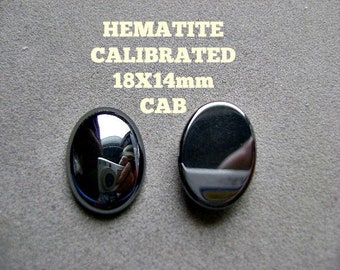 CABOCHON Cab HEMATITE CALIBRATED 18x15mm Smooth dome hrt bx