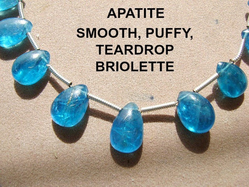 Lightweight Baby Blue APATITE 19 Pieces TOP Drilled BEADS
