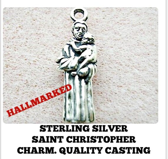 Ciondolo St Christopher vintage in argento sterling - argento sterling con incisione - Inscritto Paul - Italia