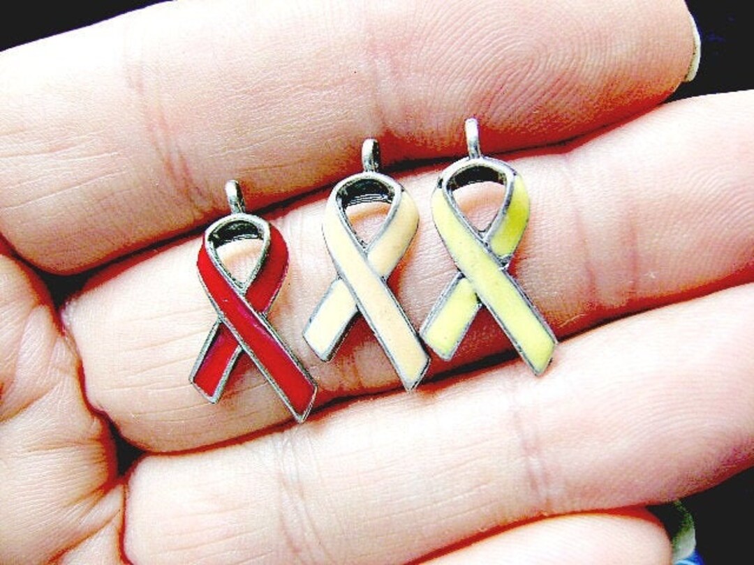 Awareness Ribbon PEWTER Cancer Armed Forces Prayer AFFLICTION Red ...