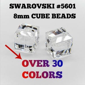 BEADS SWAROVSKI 8mm CUBES Austrian Square Faceted Bling Color Choice  1 Or 10 Pieces
