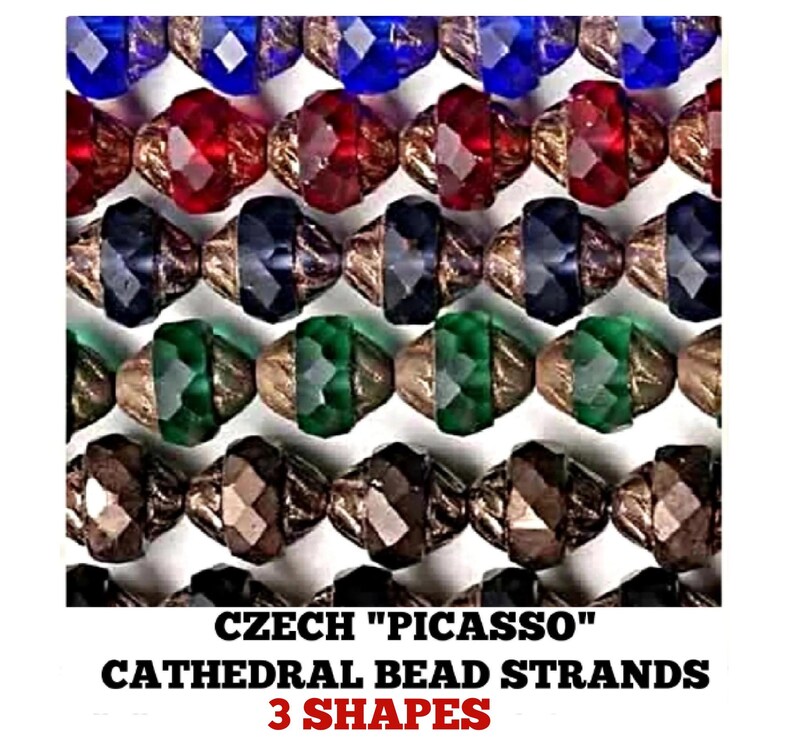 Czech Glass Cathedral Beads – 8mm Black With Pink Ends (25 Beads)