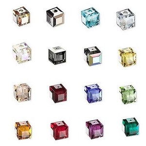 BEADS SWAROVSKI 8mm CUBES Austrian Square Faceted Bling Color Choice 1 Or 10 Pieces image 6