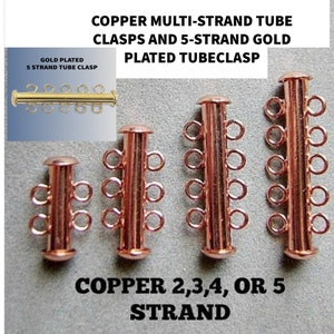 Clasps  Copper or GP Tube 1 PIECE 5 Pcs 2 3 4 or 5 Strand Lacquered Necklace