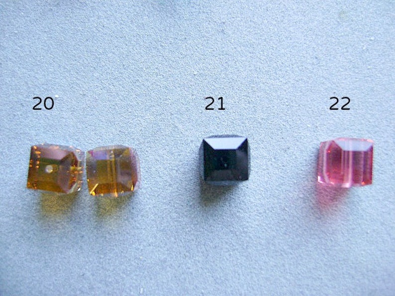 BEADS SWAROVSKI 8mm CUBES Austrian Square Faceted Bling Color Choice 1 Or 10 Pieces image 2
