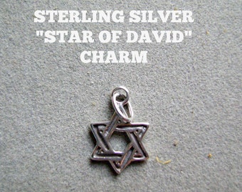 STERLING SILVER Charm "Star of David" Charm  Yy Ht