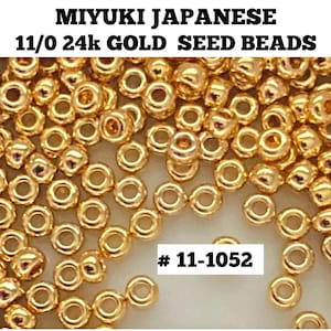Miyuki 11/0 Seed Beads: Galvanized Yellow Gold Round Beads