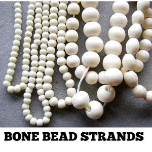 Bone Bead Strands: White Round & Oval Beads, Necklace Filler