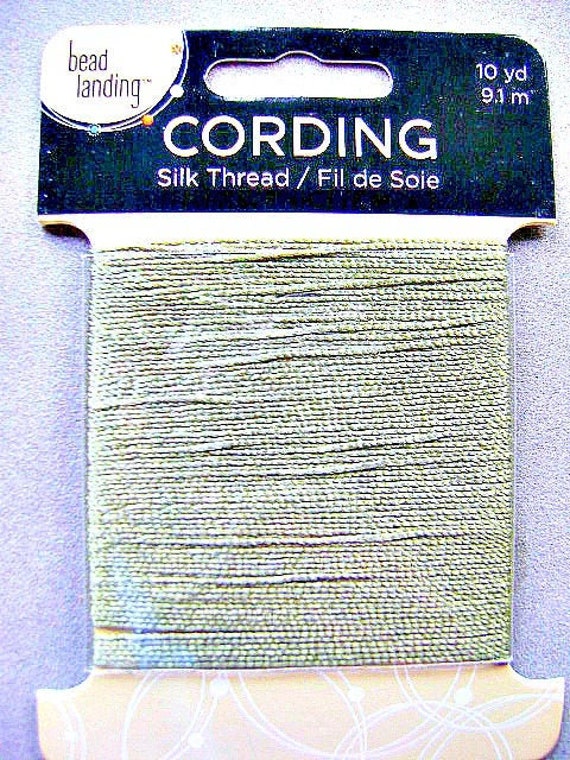 THREAD SILK Green Natural Bulk Knotting Beading Pearls Sage Green