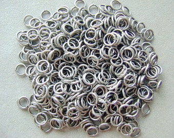 Jump rings BLACK ANTIQUED SILVER Round Open Jump Ring O Ring Choice 30 Pcs 4mm 5mm or Bulk 100 pieces or 500 Pieces