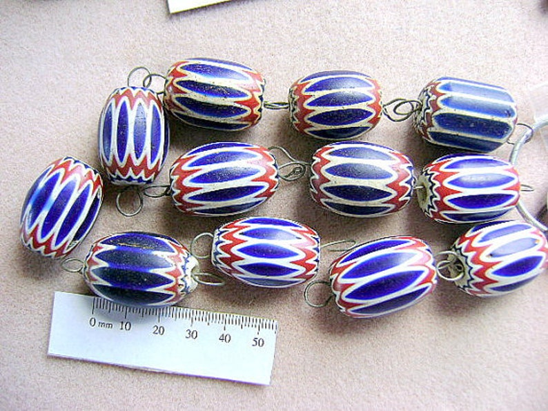 CHEVRON HUGE Trade Bead VINTAGE Rare Bead Focal Antique 6 6 Layer African Murano image 6