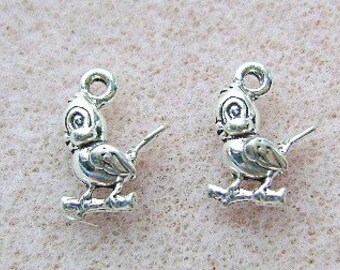 Sterling Silver BIRD on a PERCH Charm 10 Piece Lot