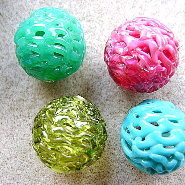 Bead Lampwork Murano Woven Weave Glass LACE Focal Large UNIQUE DESTASH 1 Bead Special