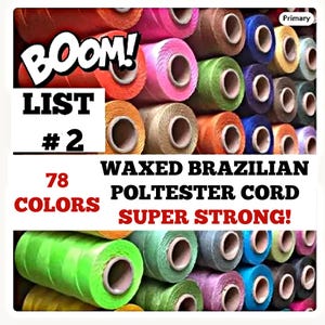 CORD POLYESTER WAXED 2 Ply Brazilian Quality Spool