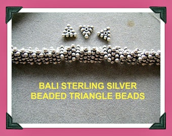 BEAD Bali Sterling Silver Triangle Spacer Antiqued 10 36 or 100 Pieces