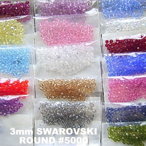 BEADS SWAROVSKI Austrian 3mm Crystal Faceted Round Color Choice Art. 5000 100 Pieces zdjęcie 1
