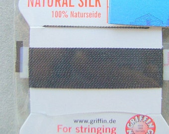 SILK Thread Black Griffin Needle Choose Size  Meter Quality Pearl String German
